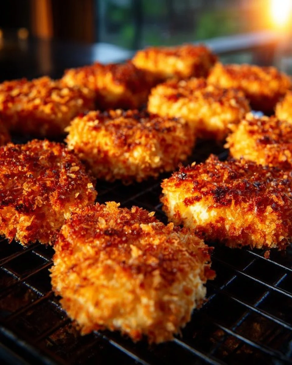 Crispy Parmesan Ranch Chicken Nuggets served on a plate