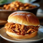 Delicious Crockpot BBQ Chicken served with sauce and garnishes
