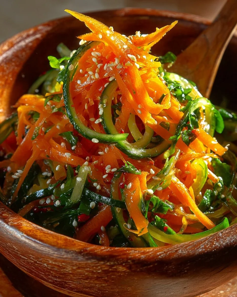 Cucumber Carrot Salad featuring fresh cucumbers and carrots in a vibrant bowl.
