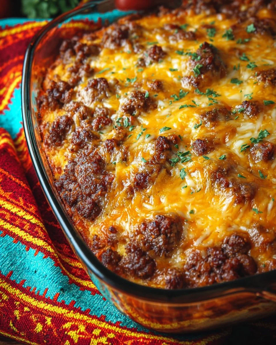 Delicious easy cheesy enchilada casserole with layers of cheese and enchilada sauce