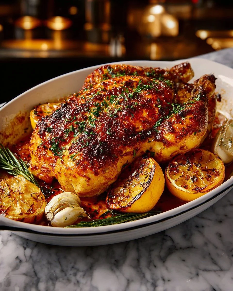 Foolproof roast chicken recipe with crispy skin and juicy meat.