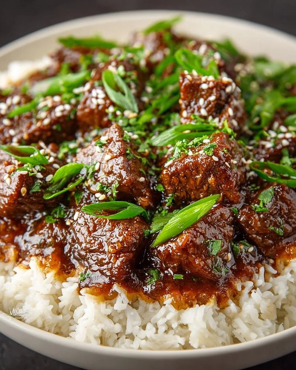 Instant Pot Beef Teriyaki dish with glossy sauce and vegetables served in a bowl