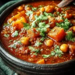 Bowl of creamy Pumpkin Curry with spices and herbs