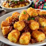 Delicious Sloppy Joe Tater Tot Casserole served on a plate