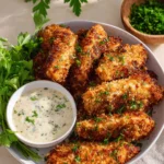Crispy air fryer fried dill pickles served as a tasty snack.