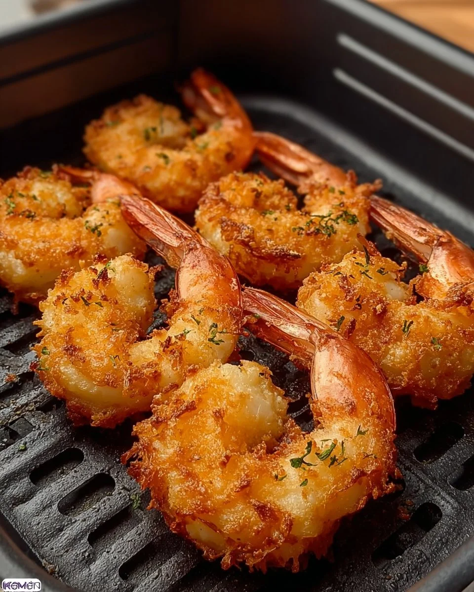 Crispy air fryer frozen tempura shrimp served with dipping sauce