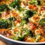 Delicious creamy vegetable casserole topped with crispy breadcrumbs and cheese