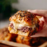 Delicious easy roast beef sliders served on a platter