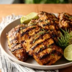 Grilled fajita chicken served with vibrant peppers and onions.