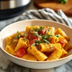 Delicious Instant Pot Creamy Chicken Rigatoni served in a bowl