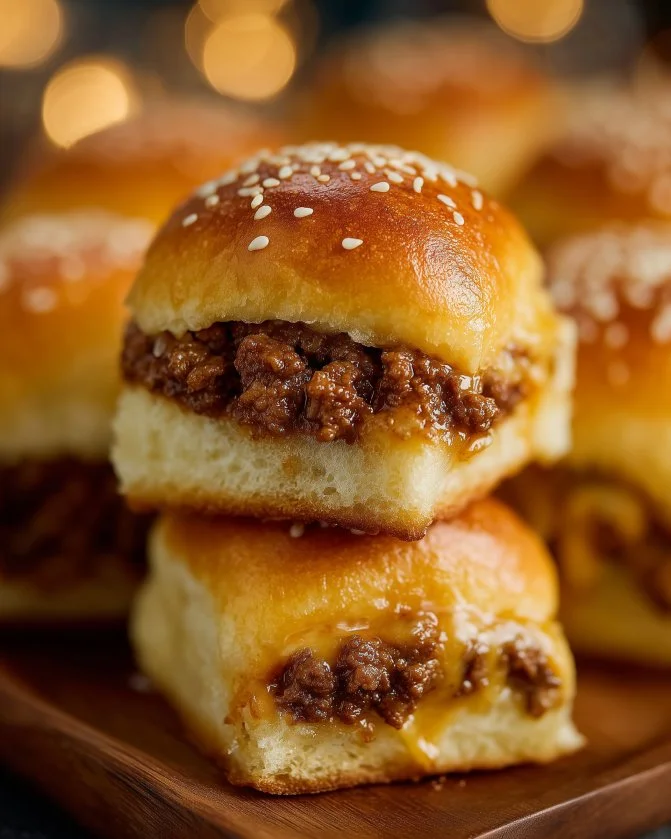 Delicious savory beef sliders served with toppings