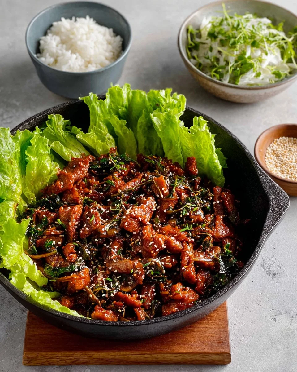 Delicious spicy pork stir fry with colorful vegetables