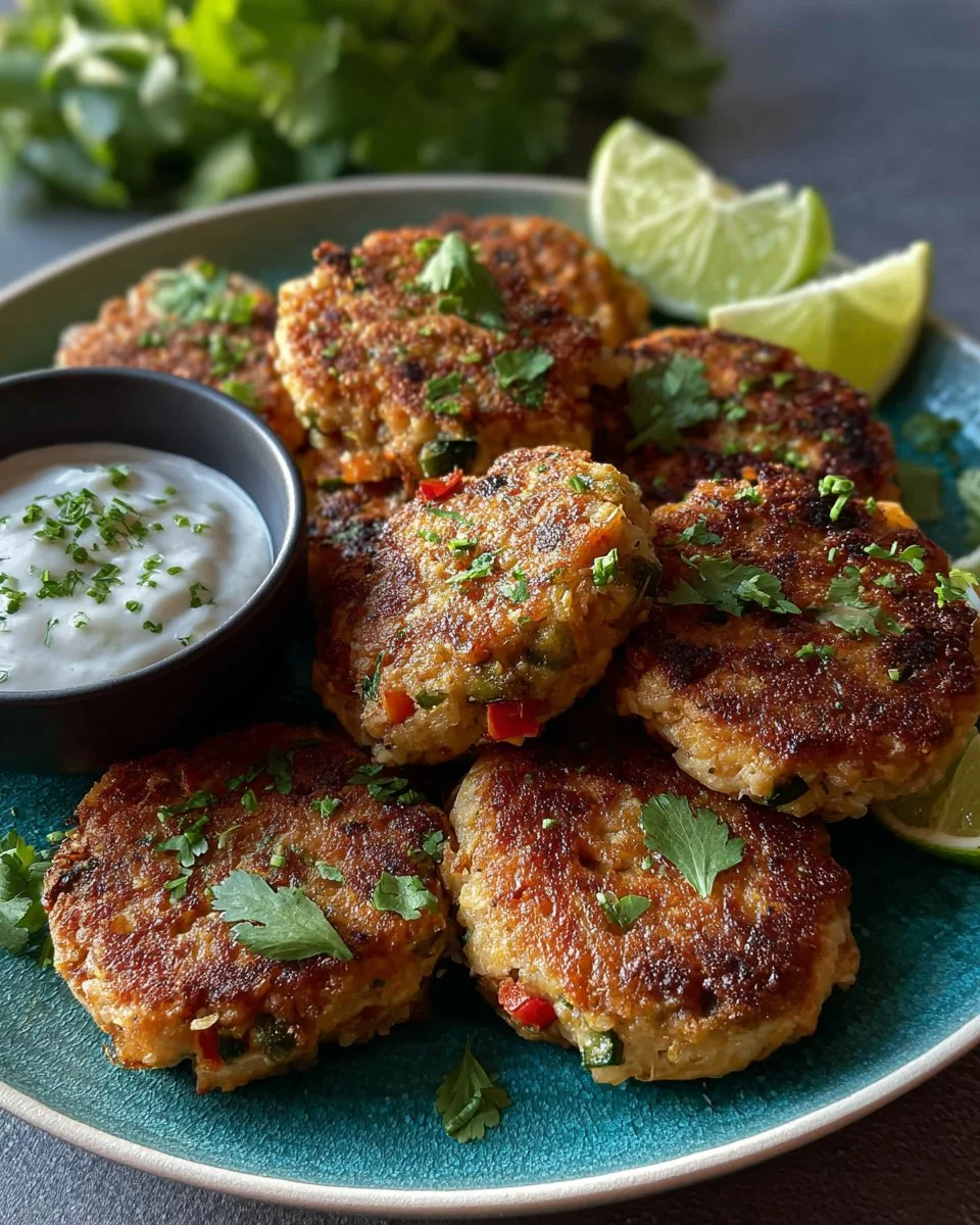 Delicious spicy salmon croquettes served with dipping sauce