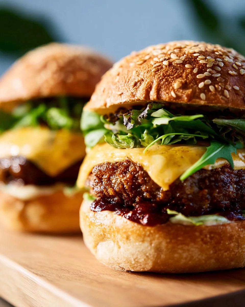 Delicious BBQ Smash Burger topped with melted cheese and fresh ingredients
