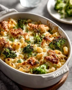 Delicious Chicken Broccoli Pasta in a creamy sauce served in a bowl