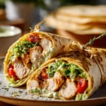Delicious Chipotle Chicken Wrap filled with spicy chicken and fresh veggies