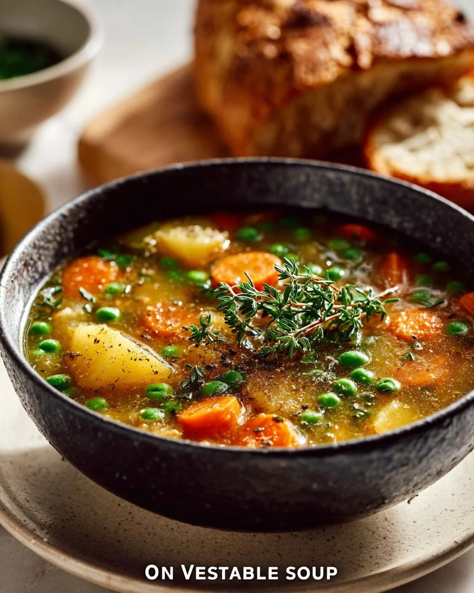 Creamy vegetable soup in a bowl with fresh ingredients