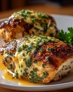 Ruth's Chris decadent stuffed chicken served with gourmet sides