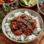 Delicious sweet and spicy pork tenderloin served with vegetables