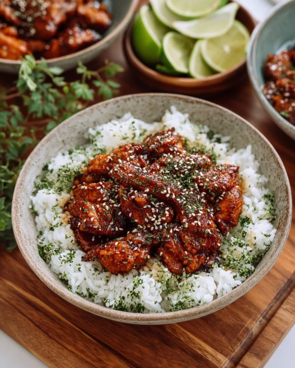 Delicious sweet and spicy pork tenderloin served with vegetables