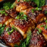 Delicious barbecued pork chicken served with sides