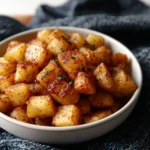 Delicious caramelized apples coated in rich caramel sauce.