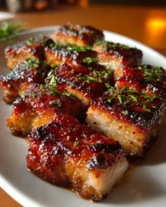 Delicious Char Siu Chicken with a glaze of sweet marinade