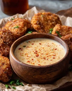 Copycat Buffalo Wild Wings fried pickles sauce in a small bowl