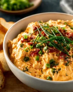 Crockpot Queso Chicken recipe served with tortilla chips