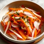 Banh Mi sandwich with vibrant pickled vegetables