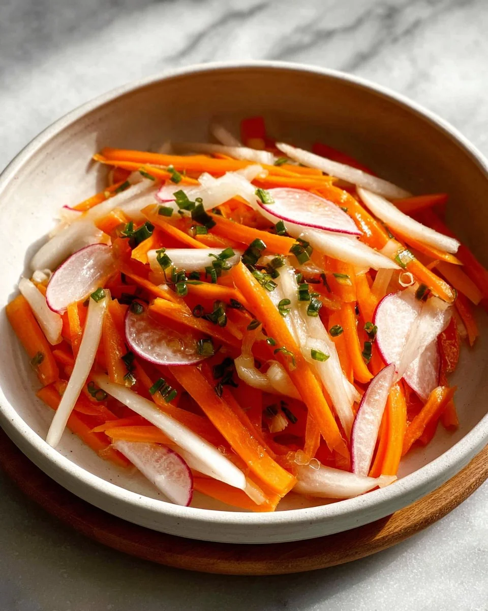 Banh Mi sandwich with vibrant pickled vegetables