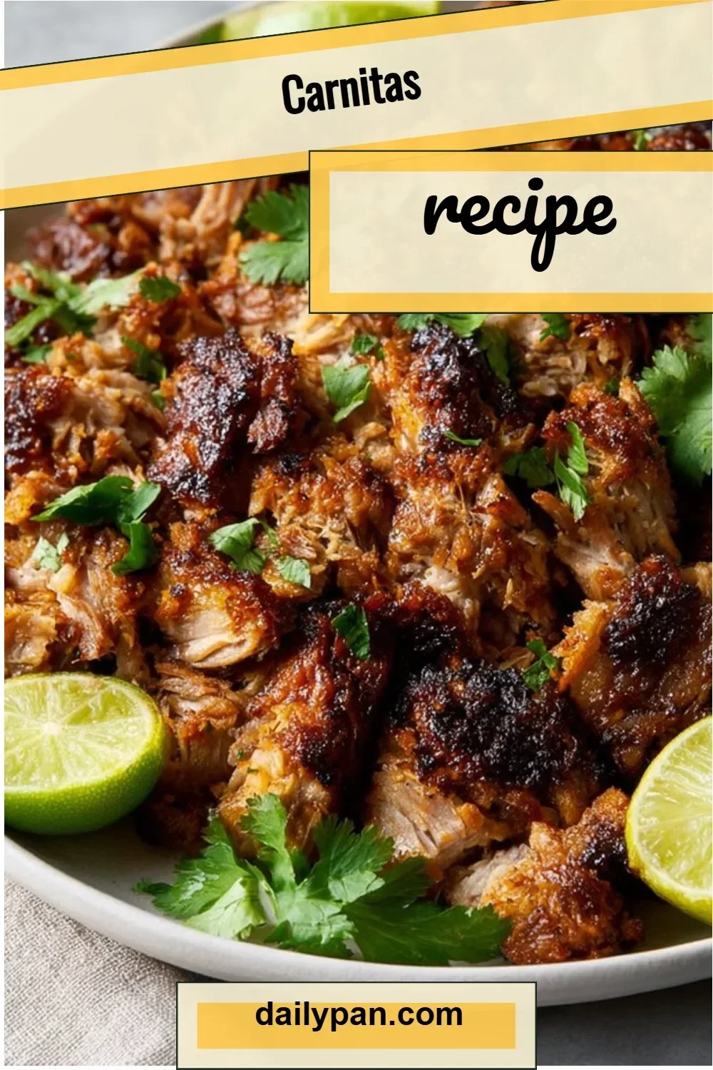 Authentic carnitas dish with tender, flavorful pork served with toppings