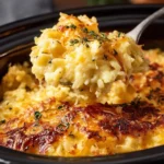 Delicious Crock Pot Hash Brown Casserole cooked to perfection