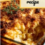 Homemade baked macaroni and cheese in a golden, cheesy casserole dish