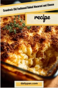 Homemade baked macaroni and cheese in a golden, cheesy casserole dish