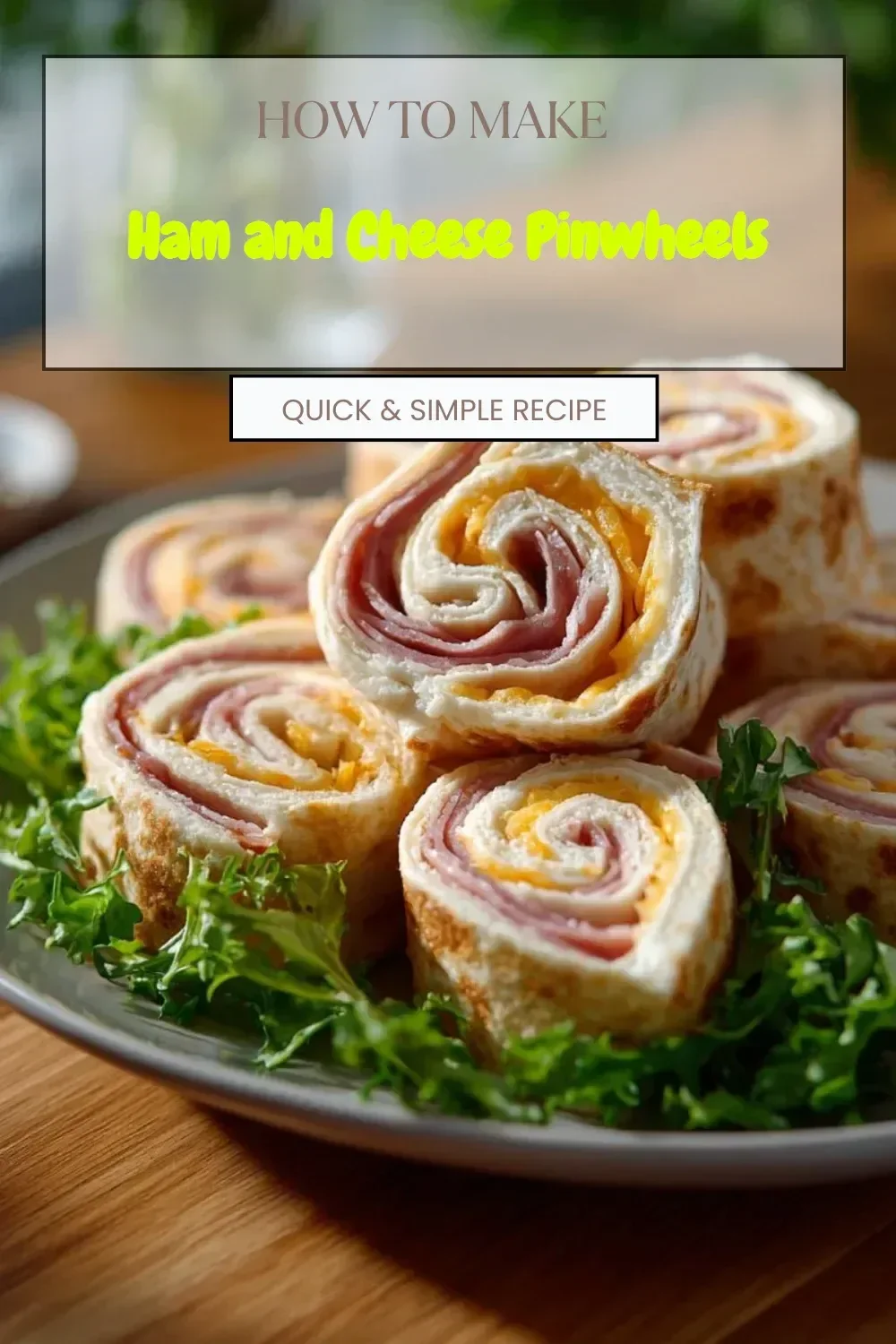 Delicious Ham and Cheese Pinwheels served on a plate