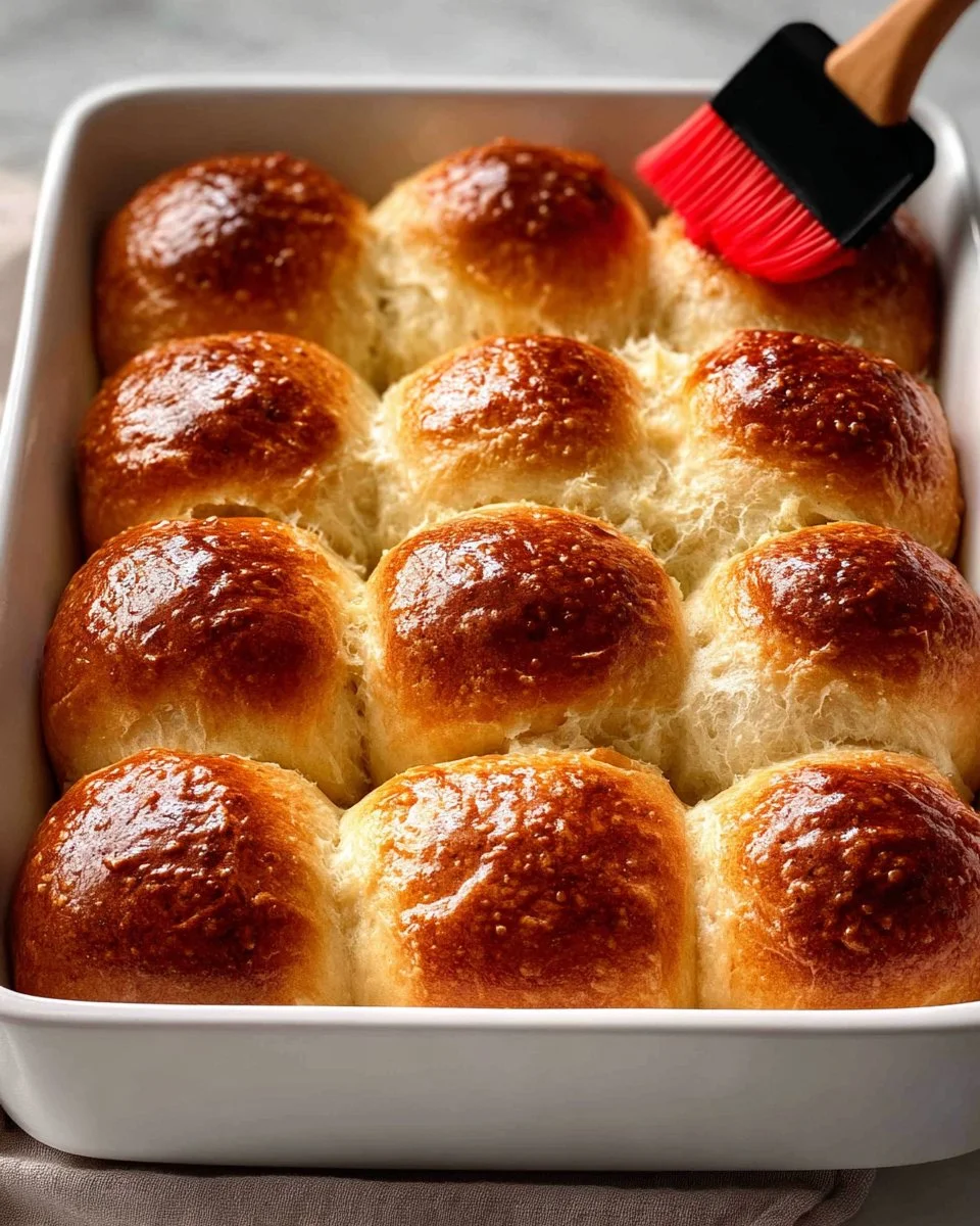 Fluffy homemade dinner rolls on a wooden table, ready to be served.