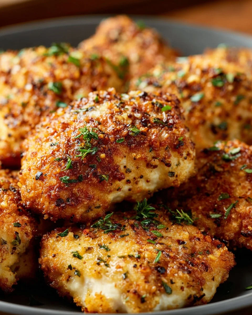 Juicy melt in your mouth chicken breast dish garnished with herbs