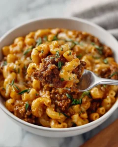 Delicious One-Pot Chili Mac recipe with pasta and chili toppings