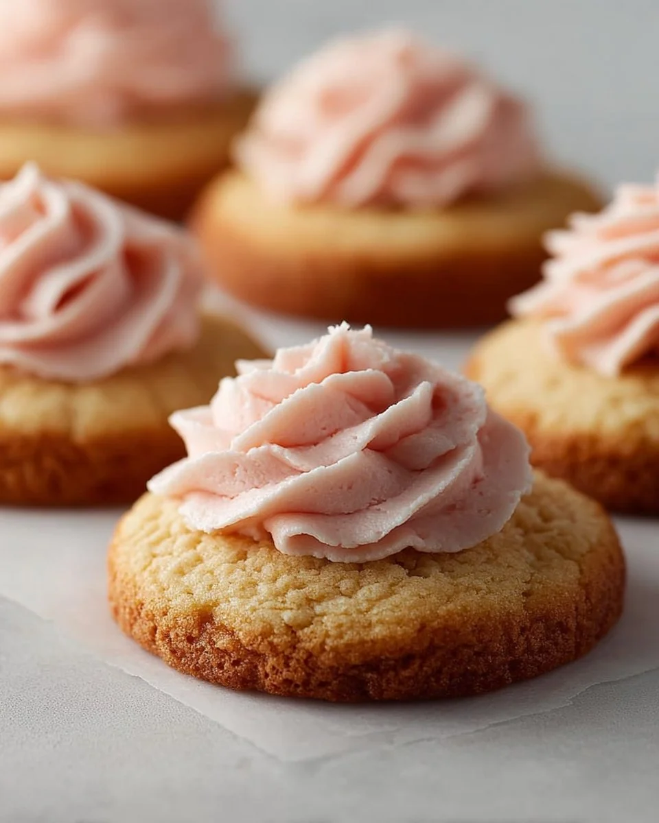 Delicious Sugar Cookie Buttercream Frosting on freshly baked cookies