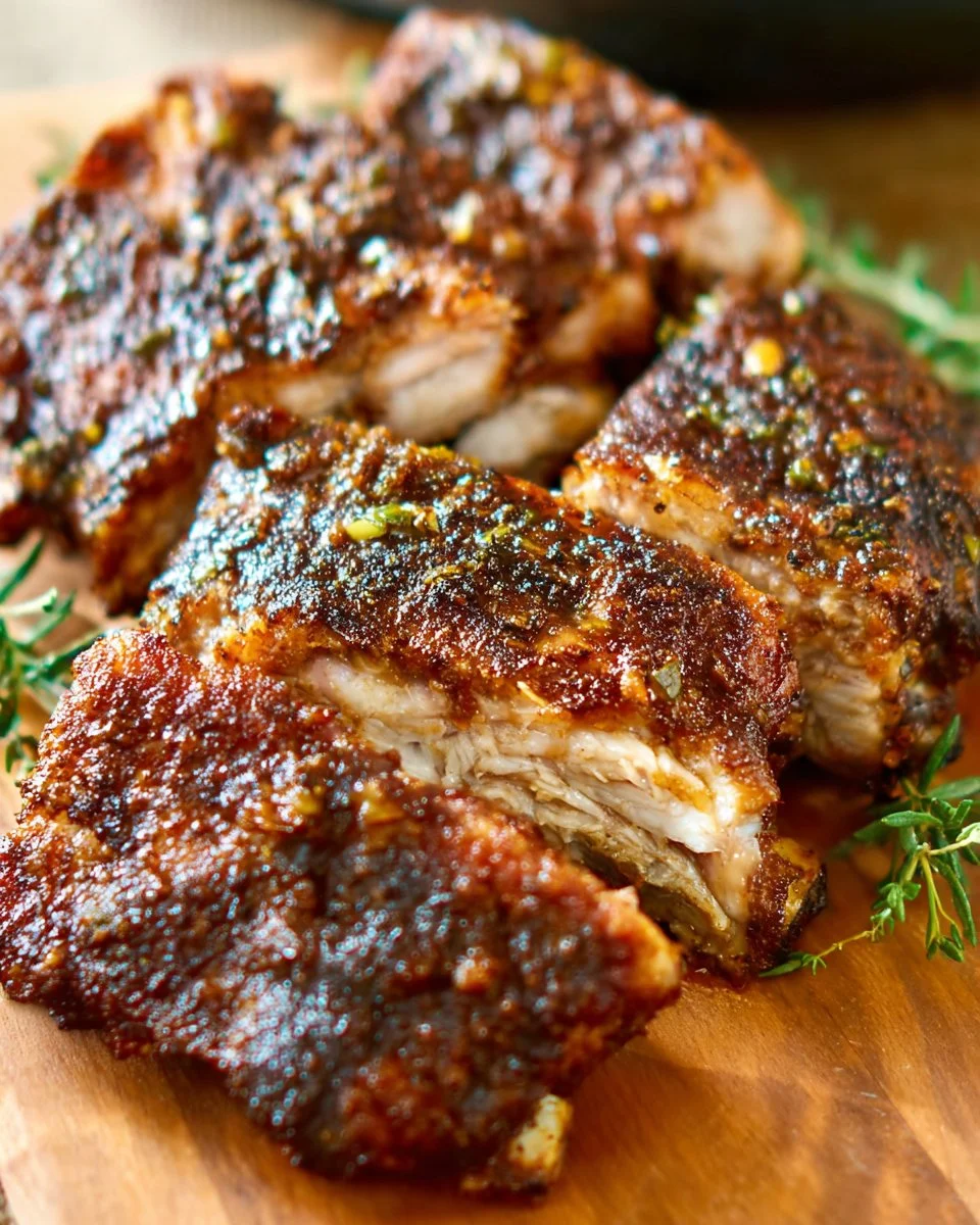 Deliciously grilled ribs served with sauce and sides, perfect for summer barbecues.