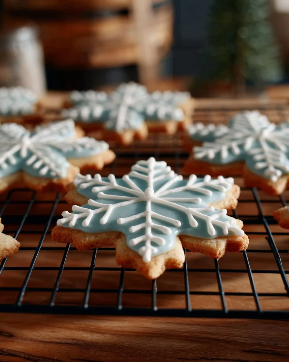 Freshly baked rolled sugar cookies with colorful icing on a platter