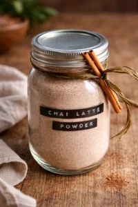 Chai tea latte powder mix for a delicious and aromatic beverage.