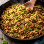 A bowl of homemade Copycat Popeye's Cajun Rice, rich in spices and flavor.