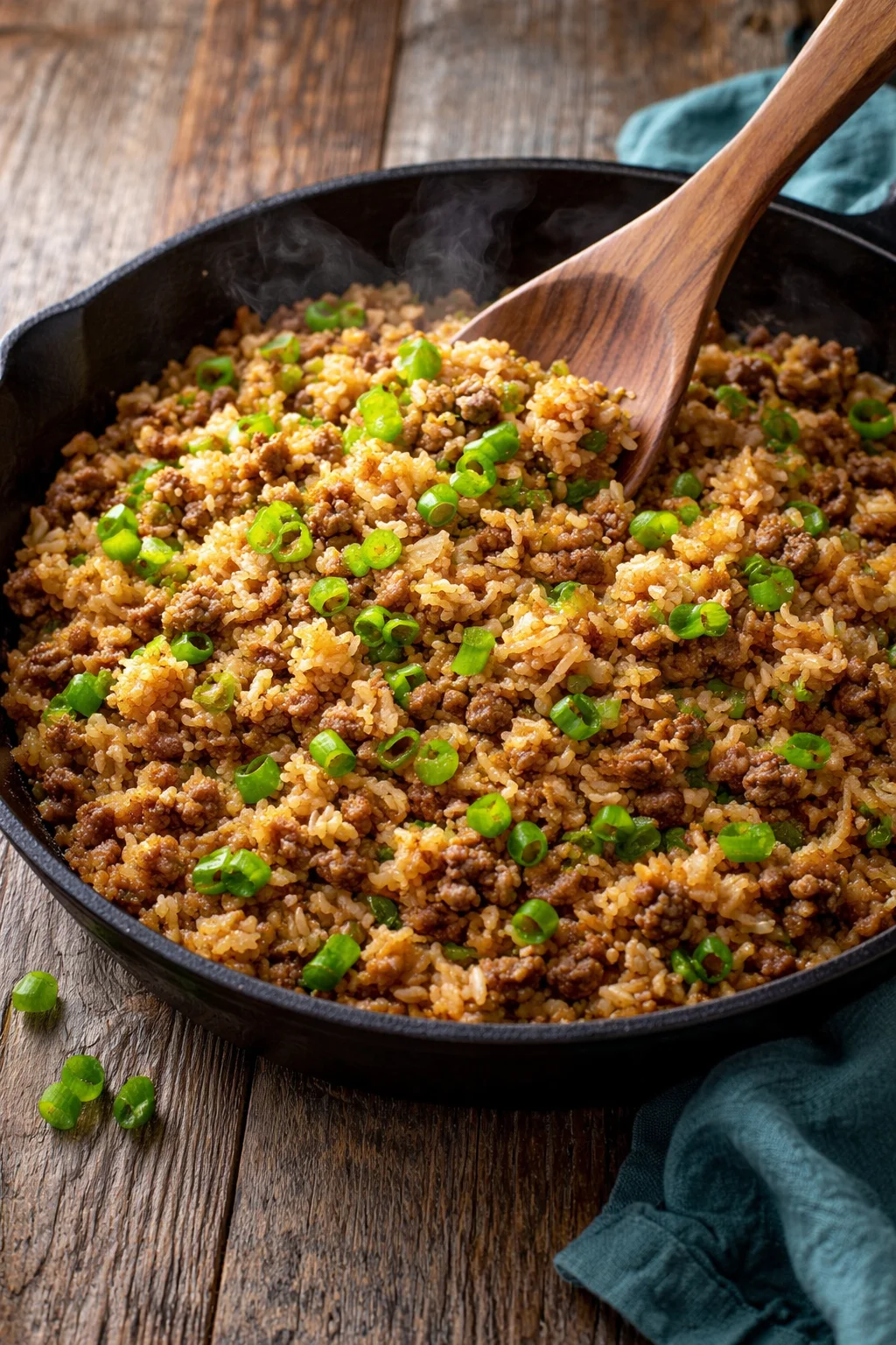 A bowl of homemade Copycat Popeye's Cajun Rice, rich in spices and flavor.