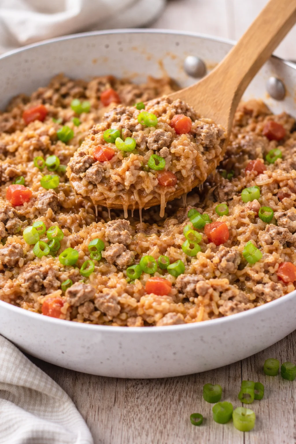 Easy Spanish Rice A Roni dish made with ground beef