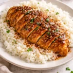 Delicious Honey Garlic Chicken served with vegetables on a plate