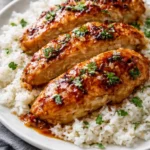 Honey Garlic Chicken Breasts cooked to perfection with a sweet glaze
