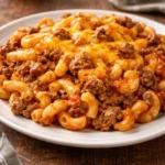 Delicious Johnny Marzetti Casserole ready to serve