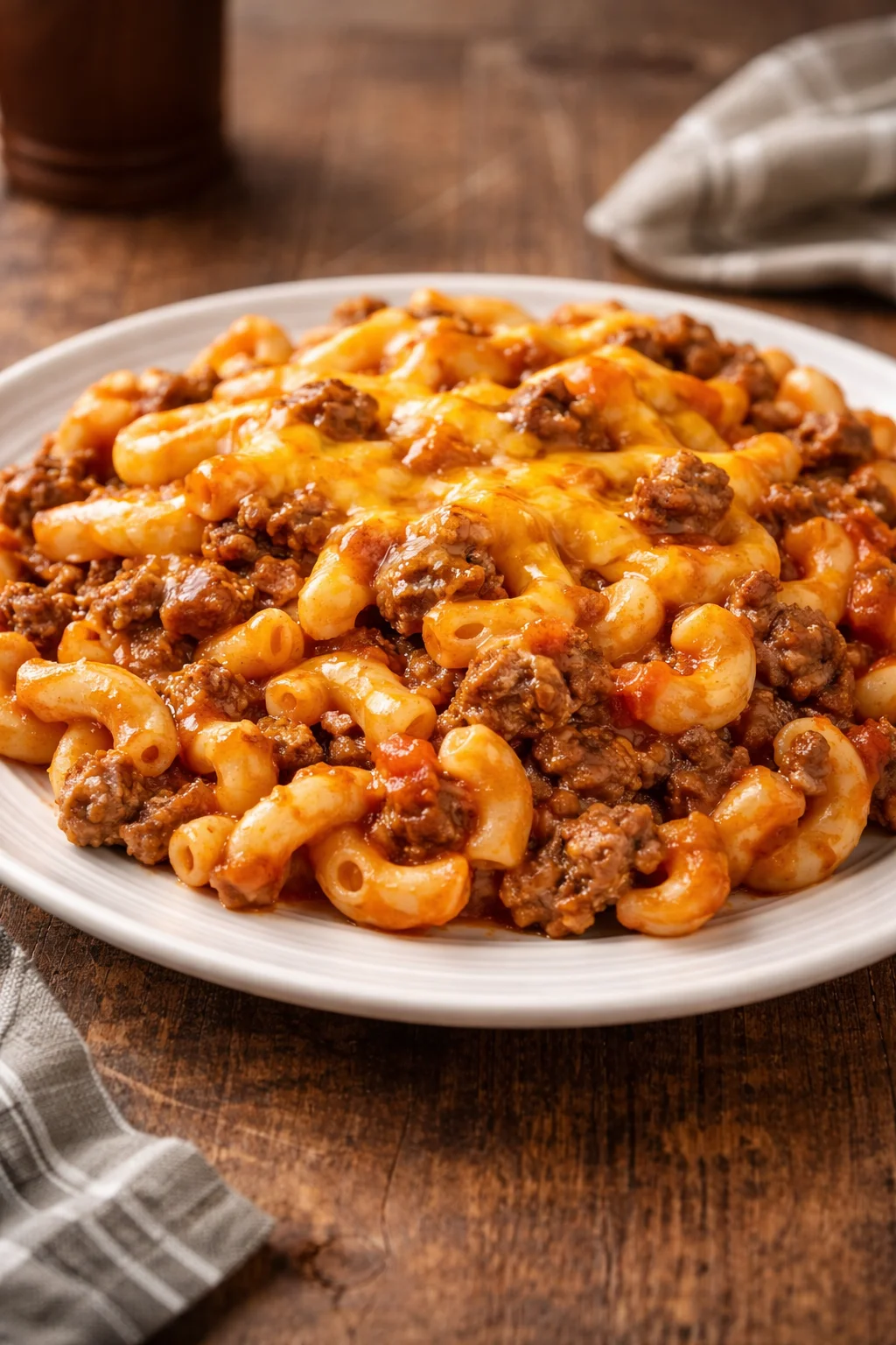 Delicious Johnny Marzetti Casserole ready to serve